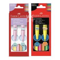 Canetinha Hidrográfica Vai e Vem Tom Pastel / Neon com 6 Cores - Faber-Castell / WX Gift