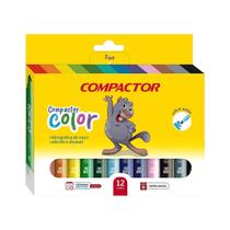 Canetinha Jumbo Hidrográfica Compactor Color com 12 cores