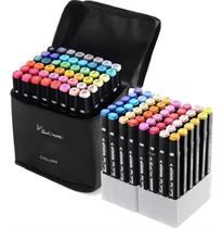 Canetinha Marca Texto Ponta Dupla Kit 36 Cores com Estojo Canetinha Marca Texto Ponta Dupla Kit 36 Cores com Estojo