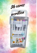 Canetinha para colorir livro de colorir pintar Bobi Gudi 36, 48 ou 60 cores acrilica inclui canetinha branca