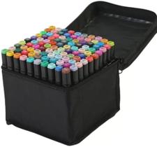 Canetinha Ponta Dupla para Colorir Kit Estojo de Canetas Coloridas Permanente (100 Cores) Canetinha Ponta Dupla para Colorir Kit Estojo de Canetas Coloridas Permanente (100 Cores)