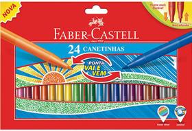 Canetinha Ponta Vai e Vem Estojo com 24 Cores Faber-Castell