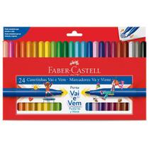 Canetinha Ponta Vai e Vem Faber-Castell - 24 Cores Canetinha Ponta Vai e Vem Faber-Castell - 24 Cores