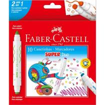 Canetinha super duas pontas 10 cores faber castell