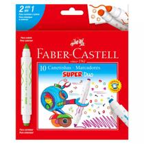 Canetinha Super Duo Faber Castell Colorir E Carimbar 10 Cor