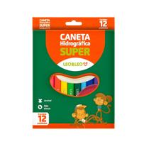 Canetinha Super Leo&Leo Lavável Hidrocor Escolar 12 Cores Canetinha Super Leo&Leo Lavável Hidrocor Escolar 12 Cores