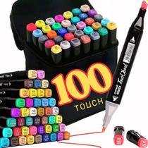 Canetinha Touch 100 CORES Ponta Dupla Premium Permanente
