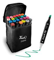 Canetinha Triangular Ponta Dupla Hidrográfica Pote 24 Cores Canetinha Triangular Ponta Dupla Hidrográfica Pote 24 Cores