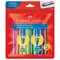 Canetinha Vai e Vem 12 Cores Faber Castell Hidrografica