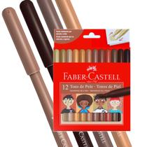 Canetinha Vai e Vem,12 cores, Tons de pele, Faber-Castell