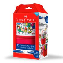 Canetinha Vai E Vem 50 Cores Com Estojo Exclusivo Faber Castell