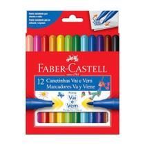 Canetinha Vai e Vem Faber-Castell 12 Cores Escolar