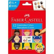 Canetinhas 12 cores caras e cores - faber castell