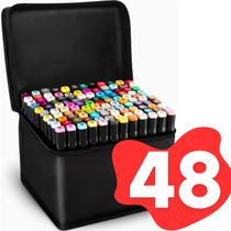 Canetinhas 48 Cores Premium Marcador Permanente Duas Pontas