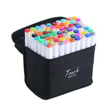 Canetinhas canetas escolar 60 cores kit+estojo preto - Estoquee