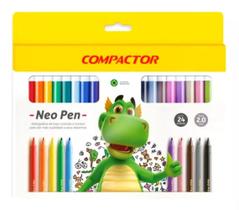 Canetinhas Coloridas 24 Cores Gigante Super Lavável Neo Pen 2755356870