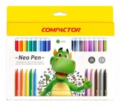 Canetinhas Coloridas 24 Cores Neo Pen Gigante Hidrográfica