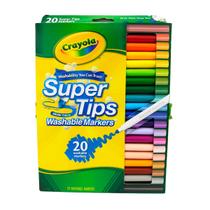 Canetinhas Crayola Super Tips Laváveis 20 Cores Ponta Flexível, Não Tóxicas