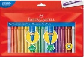 Canetinhas Faber Castell 24 Cores Hidrocor Ponta Vai E Vem