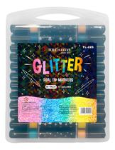 Canetinhas Glitter Ponta Dupla 72 Cores Touchlove Coloridas