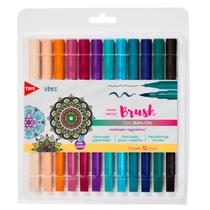 Canetinhas Hidrocor Sketch Boho com Duas Pontas Pincel e Super Fina 12 Unidades Tris 607191