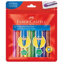 Canetinhas Hidrocores com 12 Cores Faber-Castell Vai e Vem