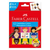 Canetinhas Hidrográficas Caras &amp Cores 6 + 6 Tons de Pele - Faber Castell