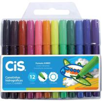 Canetinhas Hidrográficas com 12 Cores Jumbo - Cis Canetinhas Hidrográficas com 12 Cores Jumbo - Cis