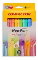 Canetinhas Hidrográficas Compactor Neo-Pen Pastel 12 Cores Ponta Grossa Canetinhas Hidrográficas Compactor Neo-Pen Pastel 12 Cores Ponta Grossa