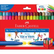 Canetinhas Hidrográficas Vai e Vem 36 Cores Faber Castell 15.0136VVZF