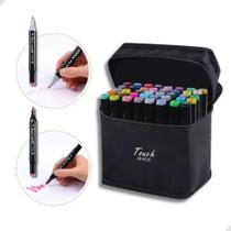 Canetinhas Marcadores Coloridas Escolar Ponta Dupla Com 12, 24, 36 ou 48 Cores Bobbie Goods -Tik Tok