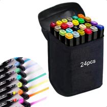 Canetinhas Marcadores Coloridas Escolar Ponta Dupla Com 12, 24, 36 ou 48 Cores Bobbie Goods