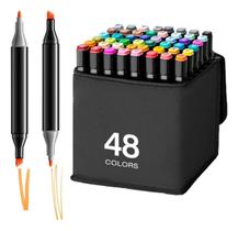 Canetinhas Marcadores Coloridas Escolar Ponta Dupla Com 12, 24, 36 ou 48 Cores Bobbie Goods