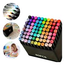 Canetinhas Marcadores Coloridas Escolar Ponta Dupla Com 80 Cores Bobbie Goods - Tik Tok