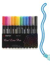 Canetinhas Metálicas Com Contorno 12 Cores Outline Marker