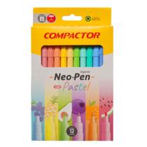 Canetinhas Tons Pastel Neo Pen Gigante 12 Cores Lavável