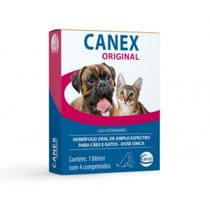Canex Original Excelente Remedio Verme Pet Caes Gatos 4comp