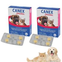 Canex Original Vermífugo Mata Vermes Intestinais Cães Gatos kit 2 Caixas com 8 Comprimidos