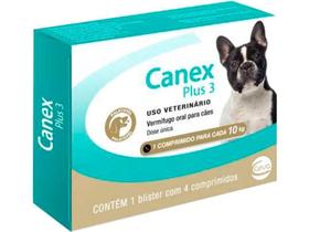 Canex Plus 3 Vermifugo Cães Até 10kg 4 Comprimidos - Ceva
