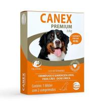 Canex Premium 3,6g Vermifugo Cães Até 40kg 2 Comprim Ceva