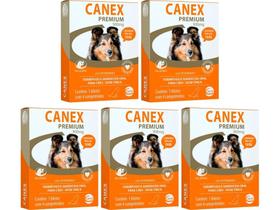Canex Premium 900mg Vermifugo Cães Até 10kg 4 Comprimidos - 5 Unidades