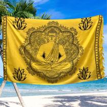 Canga Colorida Gigante Estampada Lencinho Saída De Praia Poliéster