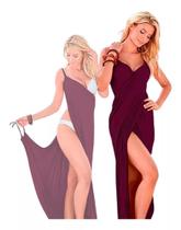 Canga de Amarrar Saída de Praia Midi Plus Size Vestido Modelador