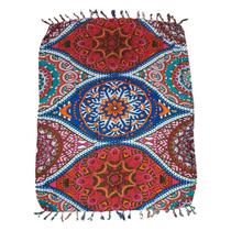 Canga De Praia 100% Viscose - 3 Mandalas Rosa 1.60Mx1.10M