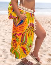 Canga De Praia Blogueira Com Bolsa Saída De Praia MP100006 Canga De Praia Blogueira Com Bolsa Saída De Praia MP100006