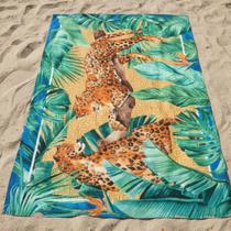 Canga De Praia Döhler Viscose Wild Life 150x100cm Onça Canga De Praia Döhler Viscose Wild Life 150x100cm Onça