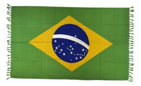 Canga De Praia Estampada Bandeira Do Brasil Lisa Poliéster 160cm X 110cm