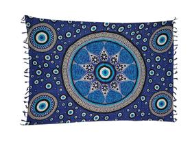Canga de praia olho grego/ mandala olho grego em viscose