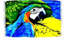 Canga de Praia Tropical Animais - Azul Claro/Verde Canga de Praia Tropical Animais - Azul Claro/Verde