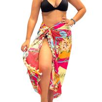 Canga de Praia Tropical com Franja Saída de Praia